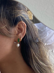 Emerald Pearl Earrings